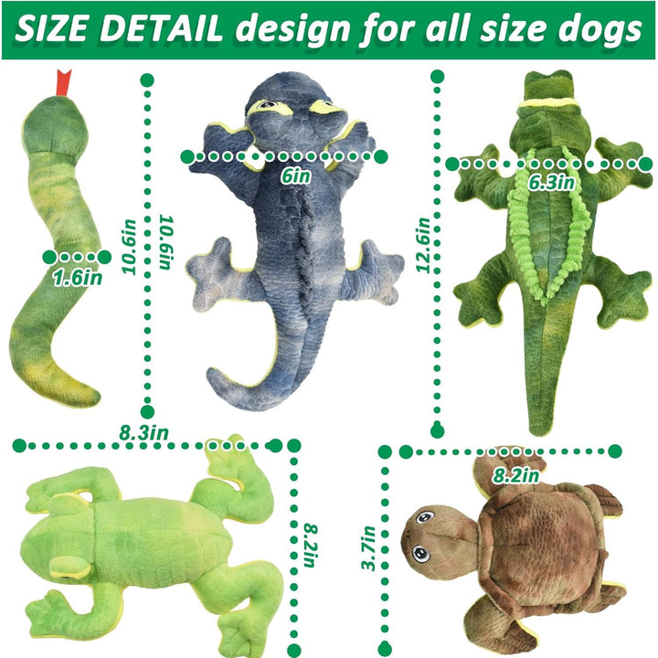 Stuffed Animal Dog Toys, 5 Pack Tough Squeaky Dog Toys, Assorted - Just Closeouts Canada Inc.