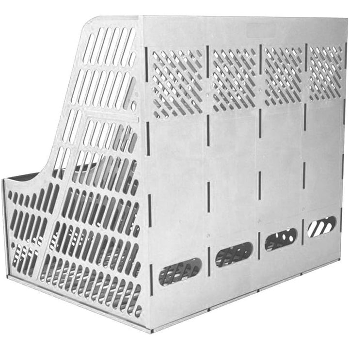 Sturdy Magazine Holder Organizer Desktop 4 Compartment File Holders Frames File Dividers Document Storage Rack Literature Organizer for Office Home School Gray - Just Closeouts Canada Inc.