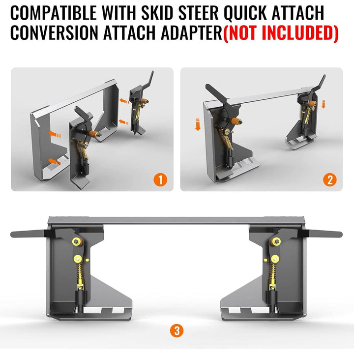 Sulythw Universal 5/16" Skid Steer Quick Attachment Plate, Heavy Duty Skid Steer Quick Attach Mount Plate, Skid Steer Mounting Blank Plate Compatible with Kubota, Bobcat Tractors - Just Closeouts Canada Inc.