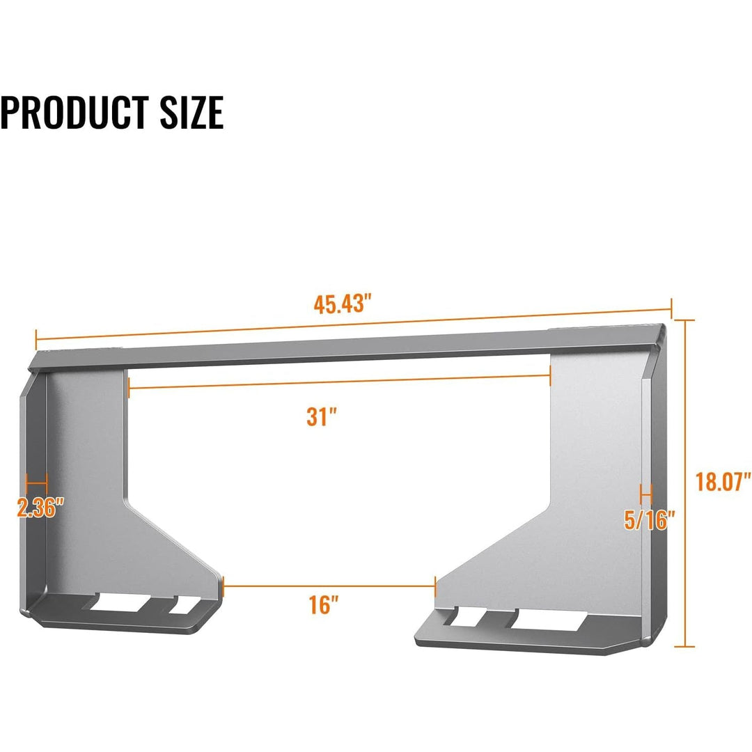 Sulythw Universal 5/16" Skid Steer Quick Attachment Plate, Heavy Duty Skid Steer Quick Attach Mount Plate, Skid Steer Mounting Blank Plate Compatible with Kubota, Bobcat Tractors - Just Closeouts Canada Inc.