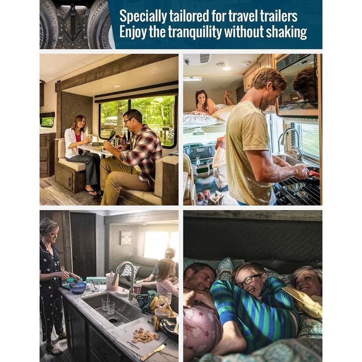 Sulythw X - Shaped Wheel Chocks for Travel Trailer, Allow Drill Adjust, RV Stabilizers X chocks Camper Wheel Chock for Travel Trailers RV Accessories Wrench Adjustable 3.5'' to 10.5''2 Set, Black - Just Closeouts Canada Inc.