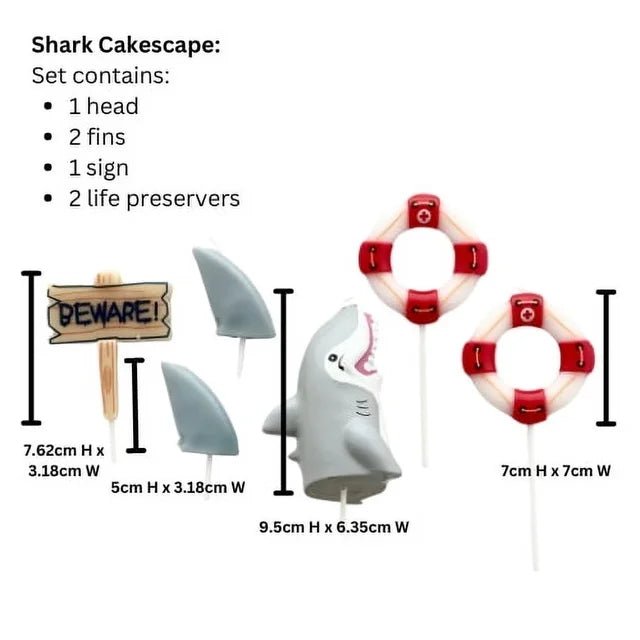 Sweet Wishes Candle Co. Shark Birthday Novelty Candles, Cake Topper, 6 - Piece Set - Just Closeouts Canada Inc.