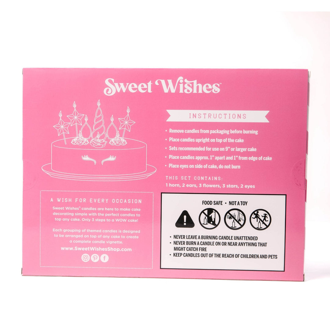Sweet Wishes Candle Co. Unicorn Birthday Candles, Unicorn Cake Topper, 11 - Piece Set - Just Closeouts Canada Inc.