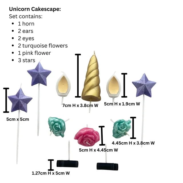 Sweet Wishes Candle Co. Unicorn Birthday Candles, Unicorn Cake Topper, 11 - Piece Set - Just Closeouts Canada Inc.