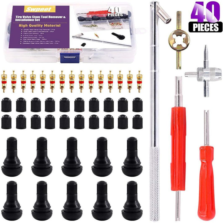 Swpeet 40-Piece Tire Valve Stem Tool and Repair Kit - Just Closeouts Canada Inc.X002NEENAZ