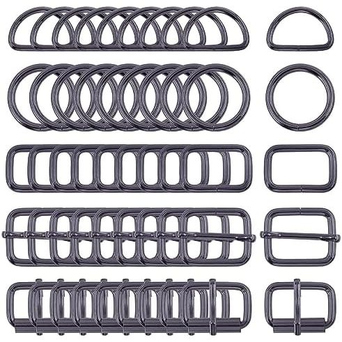 Black metal buckle and ring assortment, source view 2