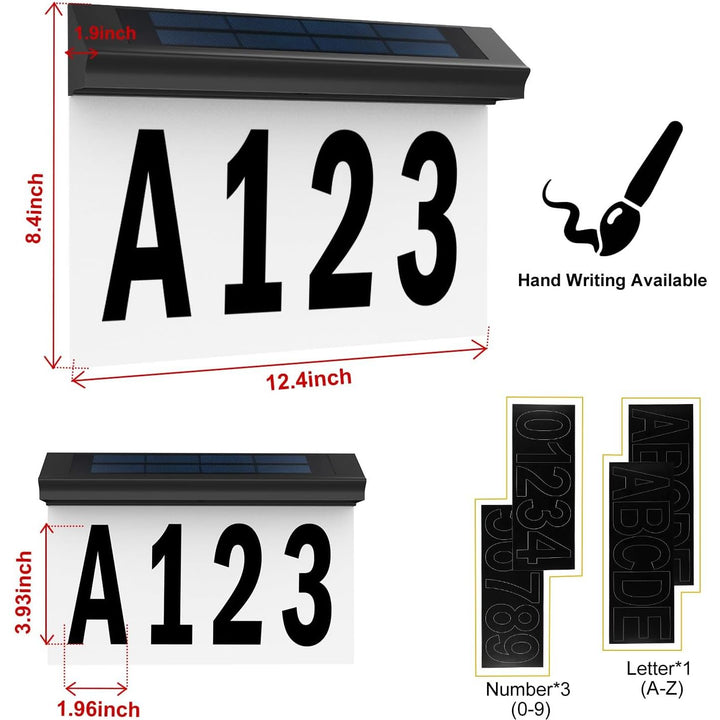 T - SUN Solar Address Sign, Solar House Number Sign for Outside Waterproof, Warm/Cool White Lighted House Numbers LED Solar powered address plaques Driveway Marker for Home Yard Street (2023 Wall Mount) - Just Closeouts Canada Inc.