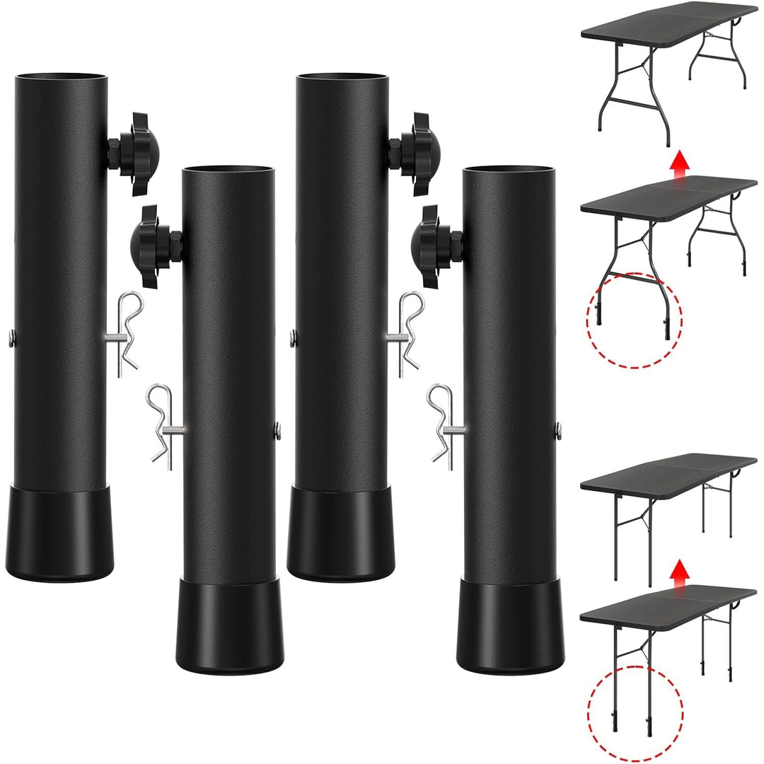Table Leg Extenders for Folding Tables, 4 Pack Table Risers for Straight and Bent Legs, Adjustable Table Height Extenders for Rise (4 PCS - 7.8 Inch) - Just Closeouts Canada Inc.X0045XM1LP