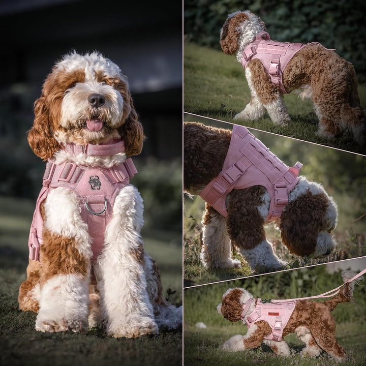 Tactical Dog Harness Vest with Handle, Military Dog Harness for Large Medium Dogs,No - Pull Service Dog Vest with Hook & Loop Panels,Adjustable Dog Vest Harness for Walking Hiking Training - Just Closeouts Canada Inc.