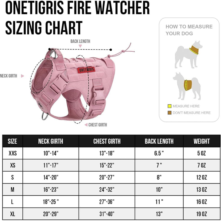 Tactical Dog Harness Vest with Handle, Military Dog Harness for Large Medium Dogs,No - Pull Service Dog Vest with Hook & Loop Panels,Adjustable Dog Vest Harness for Walking Hiking Training - Just Closeouts Canada Inc.