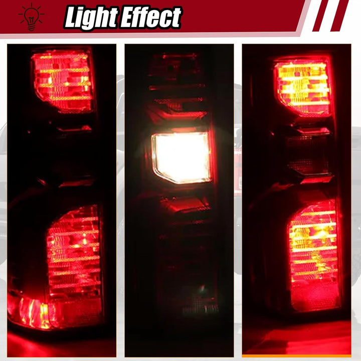 Tail Light Assembly Compatible with Chevy Silverado 1500 2500HD 3500HD 2019 - 2023 Halogen Type NON - LED Model Taillights Brake Signal Rear Lamp with Bulb and Harness Left Driver Side - Just Closeouts Canada Inc.
