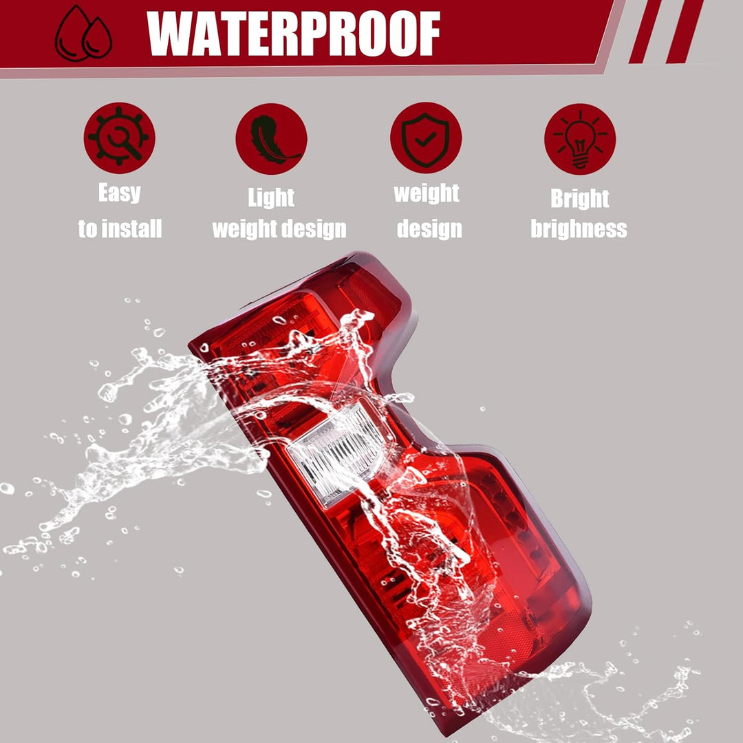 Tail Light Assembly Compatible with Chevy Silverado 1500 2500HD 3500HD 2019 - 2023 Halogen Type NON - LED Model Taillights Brake Signal Rear Lamp with Bulb and Harness Right Passenger Side - Just Closeouts Canada Inc.