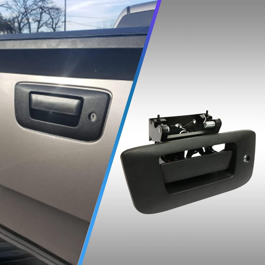 Tailgate Door Handle & Bezel Lock Set, Compatible with 2007 - 2014 Chevy Silverado & GMC Sierra 1500 2500 3500, Exterior Rear Textured Tail gate Handle with Key, Replace 22755305 - Just Closeouts Canada Inc.