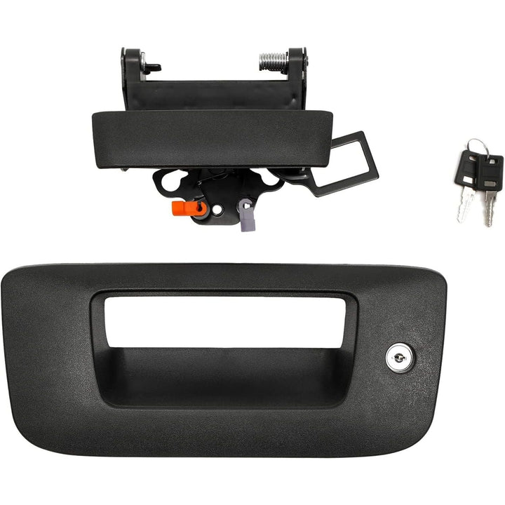 Tailgate Door Handle & Bezel Lock Set, Compatible with 2007 - 2014 Chevy Silverado & GMC Sierra 1500 2500 3500, Exterior Rear Textured Tail gate Handle with Key, Replace 22755305 - Just Closeouts Canada Inc.