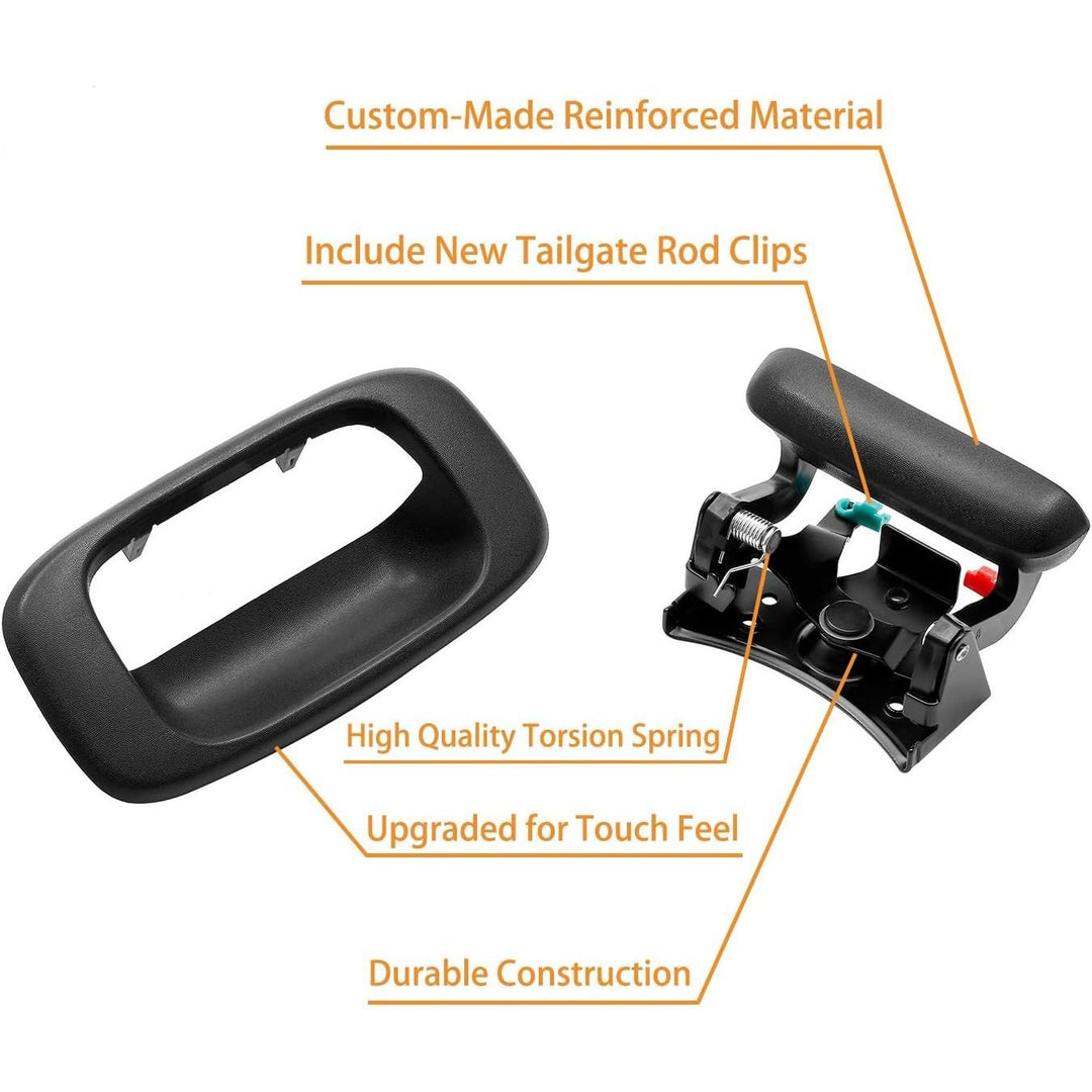 Tailgate Handle Latch Rebuild Kit, Compatible with 1999 - 2006 Chevy Silverado 1500 2500 3500, GMC Sierra, Replaces 15997911 15921948 Rear Tail Gate Door Parts Gasket Bezel Lock Bolt Hinge Locking Set - Just Closeouts Canada Inc.
