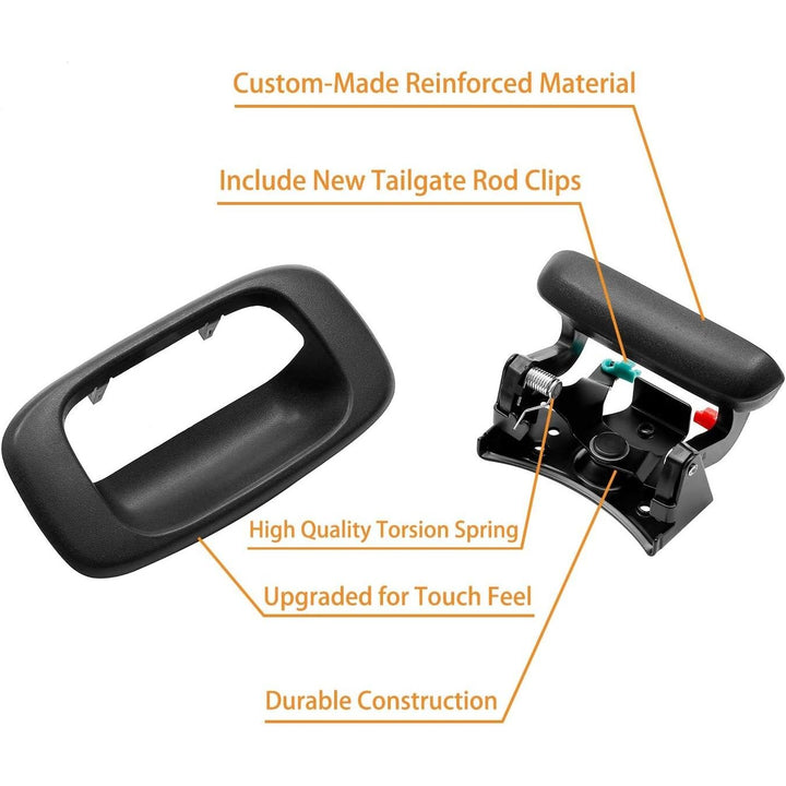 Tailgate Handle Latch Rebuild Kit, Compatible with 1999 - 2006 Chevy Silverado 1500 2500 3500, GMC Sierra, Replaces 15997911 15921948 Rear Tail Gate Door Parts Gasket Bezel Lock Bolt Hinge Locking Set - Just Closeouts Canada Inc.