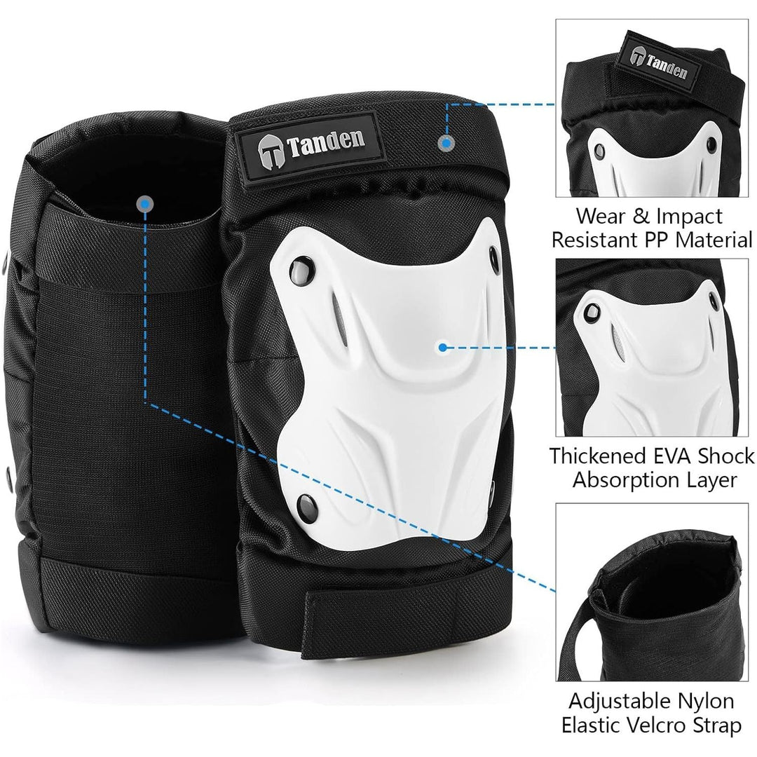 Tanden Skating Protective Gear Elbow and Knee Pads Adult, Knee Pads for Men Women Elbow Pads Wrist Guards for Roller Skating Cycling Skateboarding White - Just Closeouts Canada Inc.