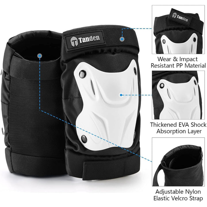 Tanden Skating Protective Gear Elbow and Knee Pads Adult, Knee Pads for Men Women Elbow Pads Wrist Guards for Roller Skating Cycling Skateboarding White - Just Closeouts Canada Inc.