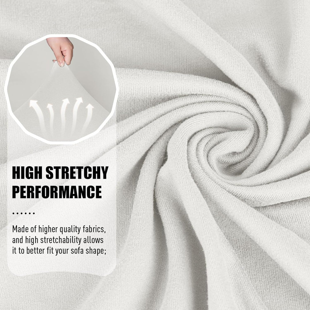 TAOCOCO Recliner Chair Covers Furniture Protector Stretch Polyester Fabric 3 - Piece for Most Sizes of Recliners, Soft, Breathable and Skin - Friendly (Milk White) - Just Closeouts Canada Inc.