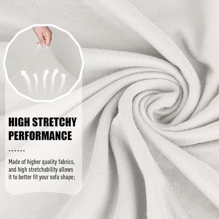 TAOCOCO Recliner Chair Covers Furniture Protector Stretch Polyester Fabric 3 - Piece for Most Sizes of Recliners, Soft, Breathable and Skin - Friendly (Milk White) - Just Closeouts Canada Inc.