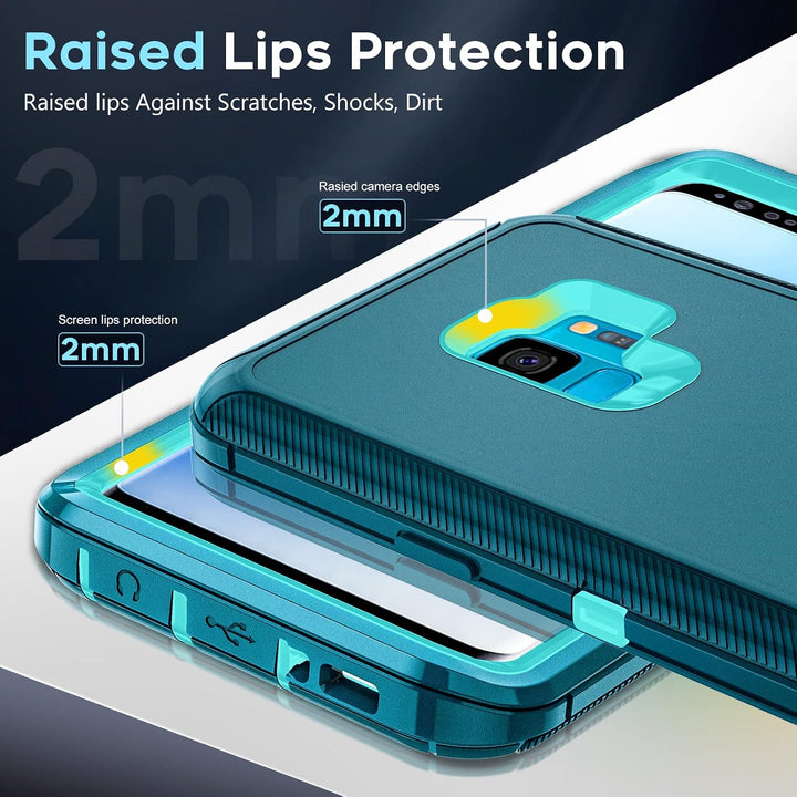 Teal Blue Three-Layer Protective Case for S9 - Just Closeouts Canada Inc.X0046B7CFB