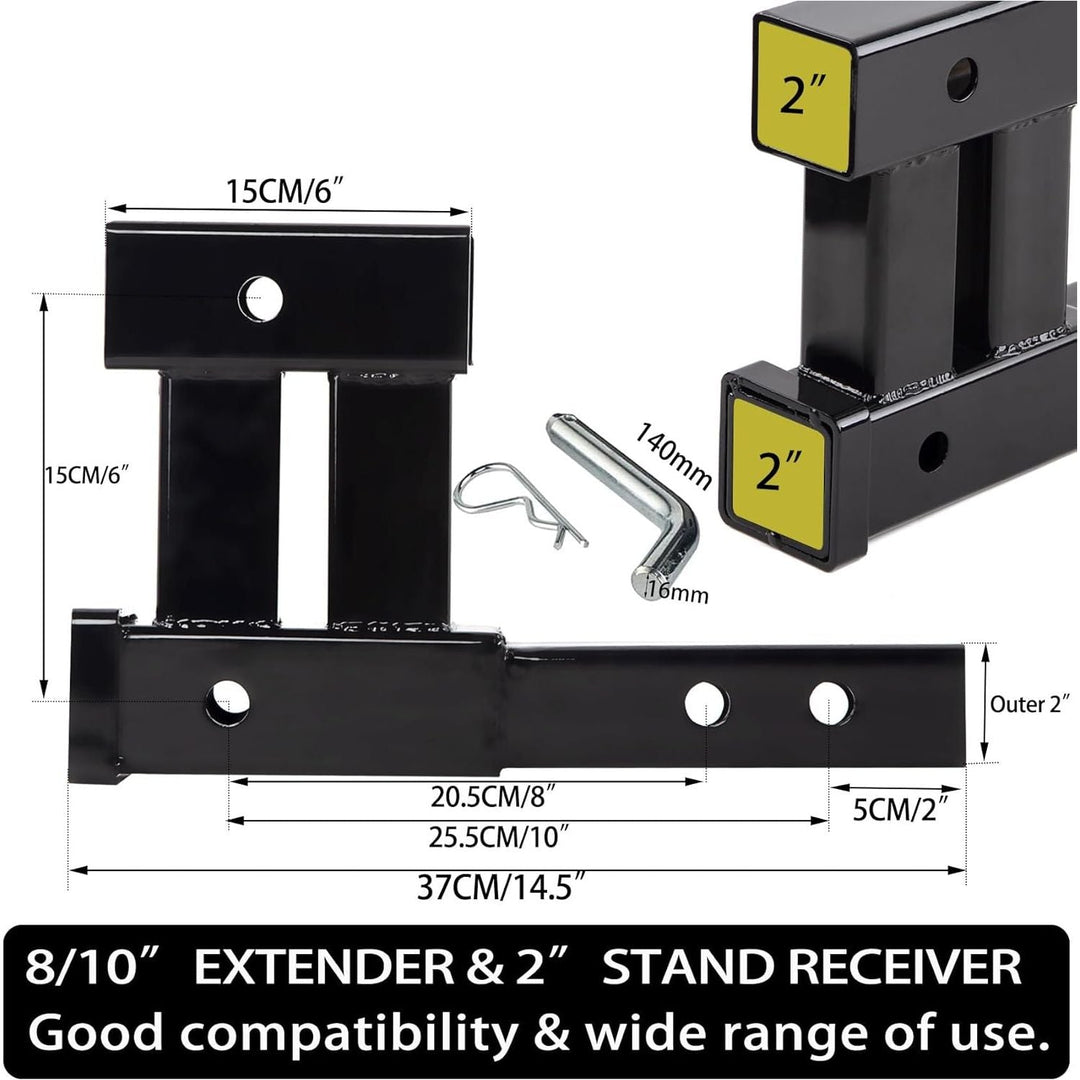 Telakeni 4000lbs 2" Trailer Dual Adapter Drop Hitch Receiver Extender Towing Hitch Extension - Just Closeouts Canada Inc.