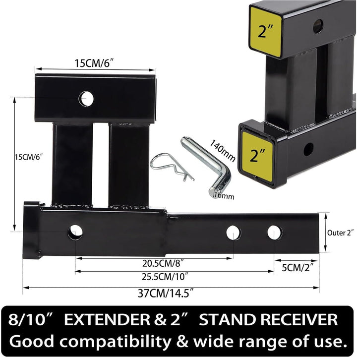 Telakeni 4000lbs 2" Trailer Dual Adapter Drop Hitch Receiver Extender Towing Hitch Extension - Just Closeouts Canada Inc.