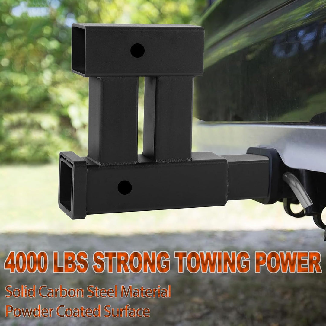 Telakeni 4000lbs 2" Trailer Dual Adapter Drop Hitch Receiver Extender Towing Hitch Extension - Just Closeouts Canada Inc.