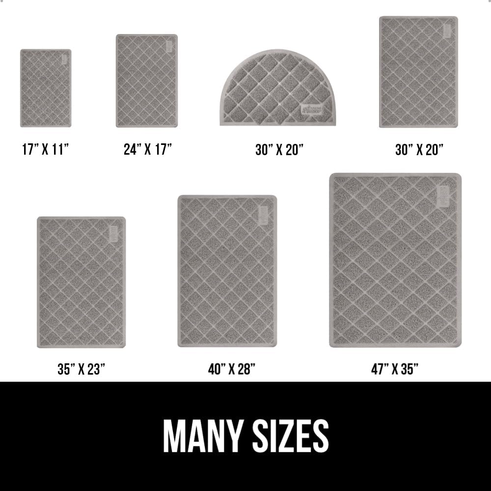 The Original GORILLA GRIP Water Resistant Cat Litter Box Catcher Mat, Easy Cleaning Mess Trapper Protects Floors, Stays in Place for Cats, Soft on Kitty Paws, Less Waste, 61x43 cm Gray - Just Closeouts Canada Inc.