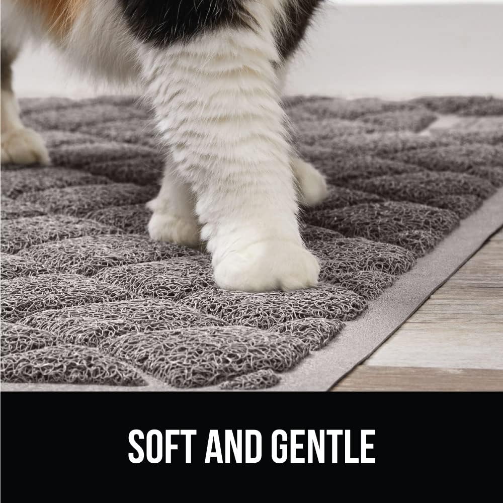 The Original GORILLA GRIP Water Resistant Cat Litter Box Catcher Mat, Easy Cleaning Mess Trapper Protects Floors, Stays in Place for Cats, Soft on Kitty Paws, Less Waste, 61x43 cm Gray - Just Closeouts Canada Inc.