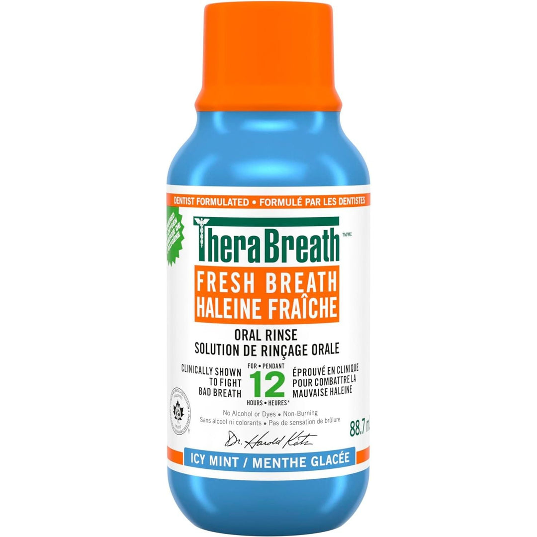 TheraBreath Fresh Breath Oral Rinse, Fight Bad Breath for 12 Hours. Alcohol - Free & Dye - Free Mouthwash, Icy Mint, 88.7ml - Just Closeouts Canada Inc.‎30697029200071