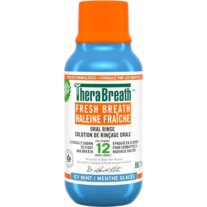 TheraBreath Fresh Breath Oral Rinse, Fight Bad Breath for 12 Hours. Alcohol - Free & Dye - Free Mouthwash, Icy Mint, 88.7ml - Just Closeouts Canada Inc.‎30697029200071