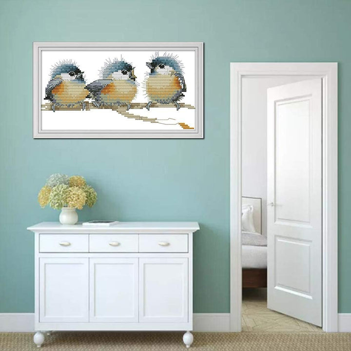 Three Birds Stamped Cross-Stitch Kit, 11-Count, 12.6 x 7.1 in - Just Closeouts Canada Inc.X0036CH7GF