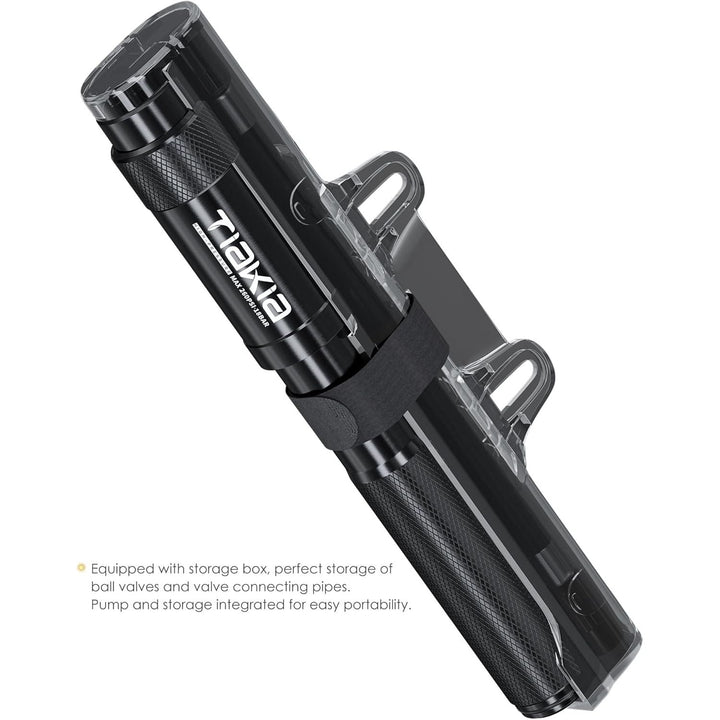 Tiakia Mini Bike Pump Portable Bicycle Pump Compact High Pressure Frame Pump 260PSI - Air Hand Pump Fit Presta, Schrader & Woods Valves,Aluminum Alloy Durable Tire Pump for Road/Mountain/BMX Bikes - Just Closeouts Canada Inc.