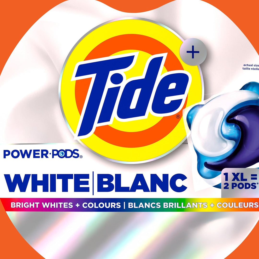 Tide Power PODS White Laundry Detergent Pacs Brilliant Whitening + Color Protect, 63XL Count - Just Closeouts Canada Inc.030772118085