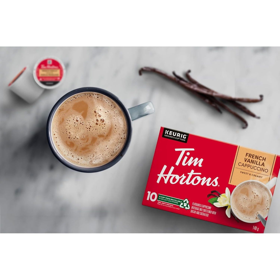 Tim Hortons French Vanilla Cappuccino, Single Serve Keurig K - Cup Pods, 10 Count - Just Closeouts Canada Inc.063209112721