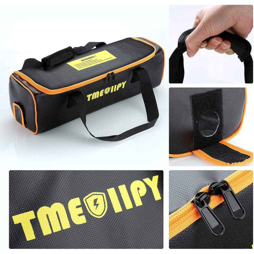 TMEOIIPY Ebike Battery Bag, Large Capacity Fireproof Bag for E - Bike Lipo Battery Charging and Storage, Portable Explosionproof Lipo Battery Safe Bag Ebike Accessories (51 x 16 x 16cm) - Just Closeouts Canada Inc.