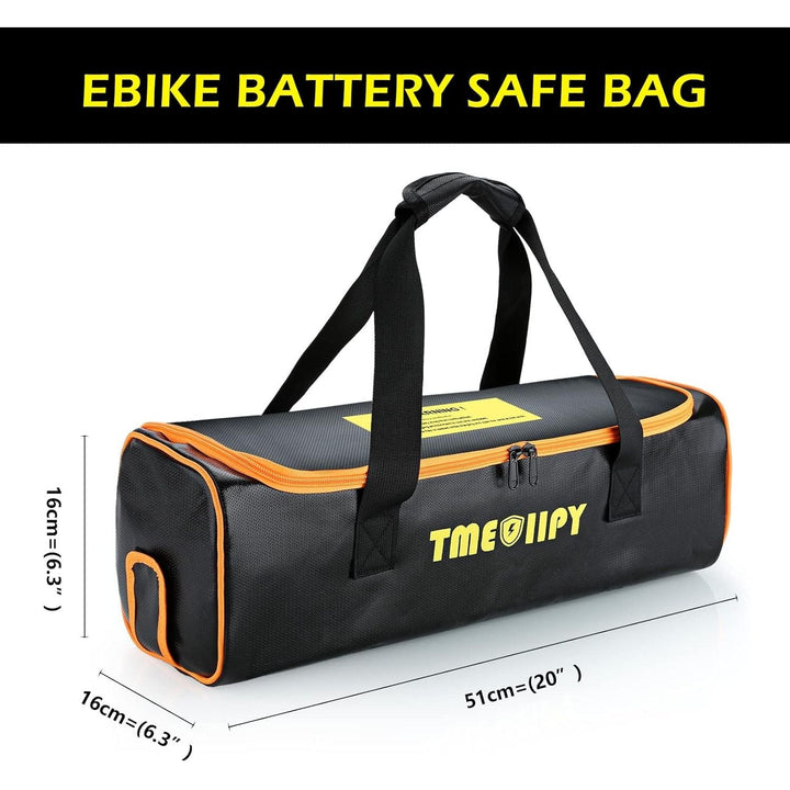 TMEOIIPY Ebike Battery Bag, Large Capacity Fireproof Bag for E - Bike Lipo Battery Charging and Storage, Portable Explosionproof Lipo Battery Safe Bag Ebike Accessories (51 x 16 x 16cm) - Just Closeouts Canada Inc.