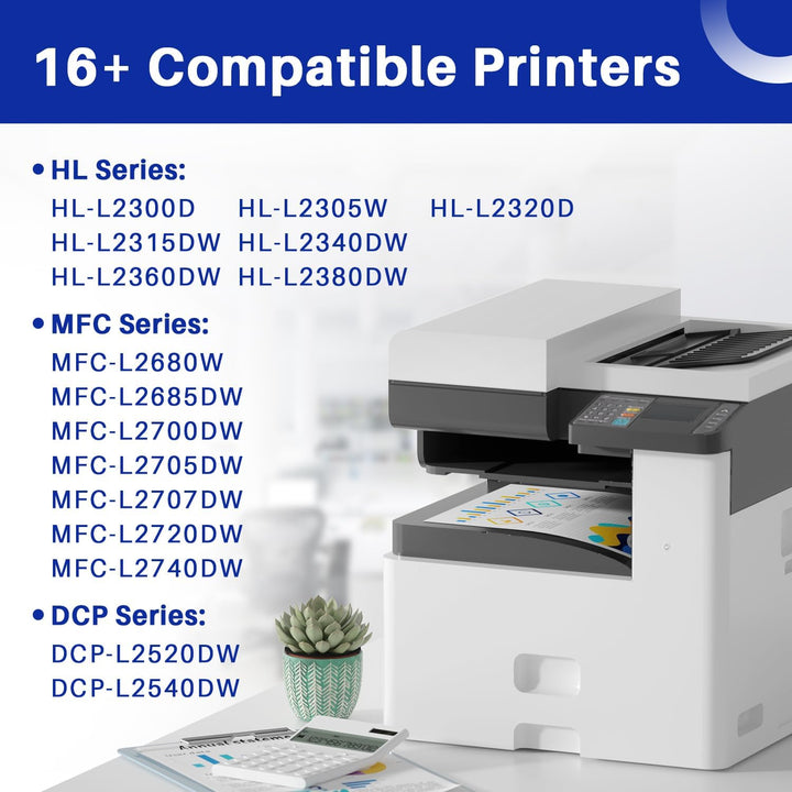 TN660 Toner Cartridge Replacement for Brother TN660 TN - 660 TN630 TN - 630 Black Compatible with HL - L2300D HL - L2340DW HL - L2380DW DCP - L2520DW DCP - L2540DW MFC - L2720DW MFC - L2700DW (Black, 2 Combo Pack) - Just Closeouts Canada Inc.X004F75ZWD