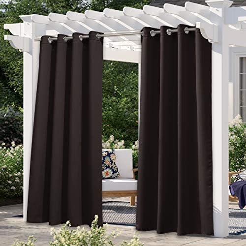 Toffee Brown Waterproof Outdoor Curtain Panel, 52 x 108 in - Just Closeouts Canada Inc.