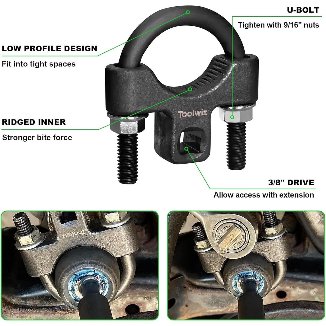 Toolwiz Inner Tie Rod Removal Tool Kit, 3/8'' Universal Low Profile Tool and Inner Tie Rod Hex Wrench Repair Remover 27 - 42mm End Accessory for 1/2" Square Drive, 2pcs for Most Cars Repair - Just Closeouts Canada Inc.