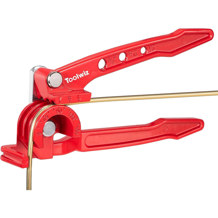 Toolwiz Pipe Bender 3 - in - 1 Manual Tube Bender for 1/4'' 5/16'' 3/8'' Tubing 0 - 180 Degrees Heavy Duty Brake Line Bending Tool for Copper Brass and Aluminum Pipes - Just Closeouts Canada Inc.