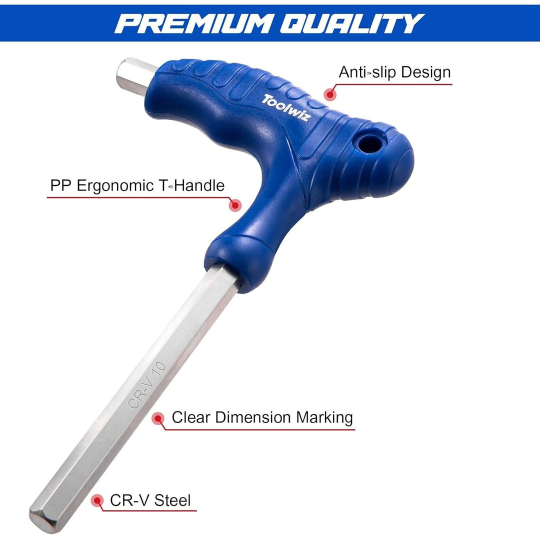 Toolwiz T Handle Allen Wrench Set of 14 Portable Hex Key Set SAE & Metric CR - V Steel Allen Key Set for 4S Shop Bike Motorcycle Repair Mechanics Home Maintenance - Just Closeouts Canada Inc.