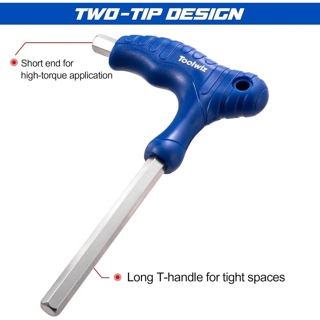 Toolwiz T Handle Allen Wrench Set of 14 Portable Hex Key Set SAE & Metric CR - V Steel Allen Key Set for 4S Shop Bike Motorcycle Repair Mechanics Home Maintenance - Just Closeouts Canada Inc.