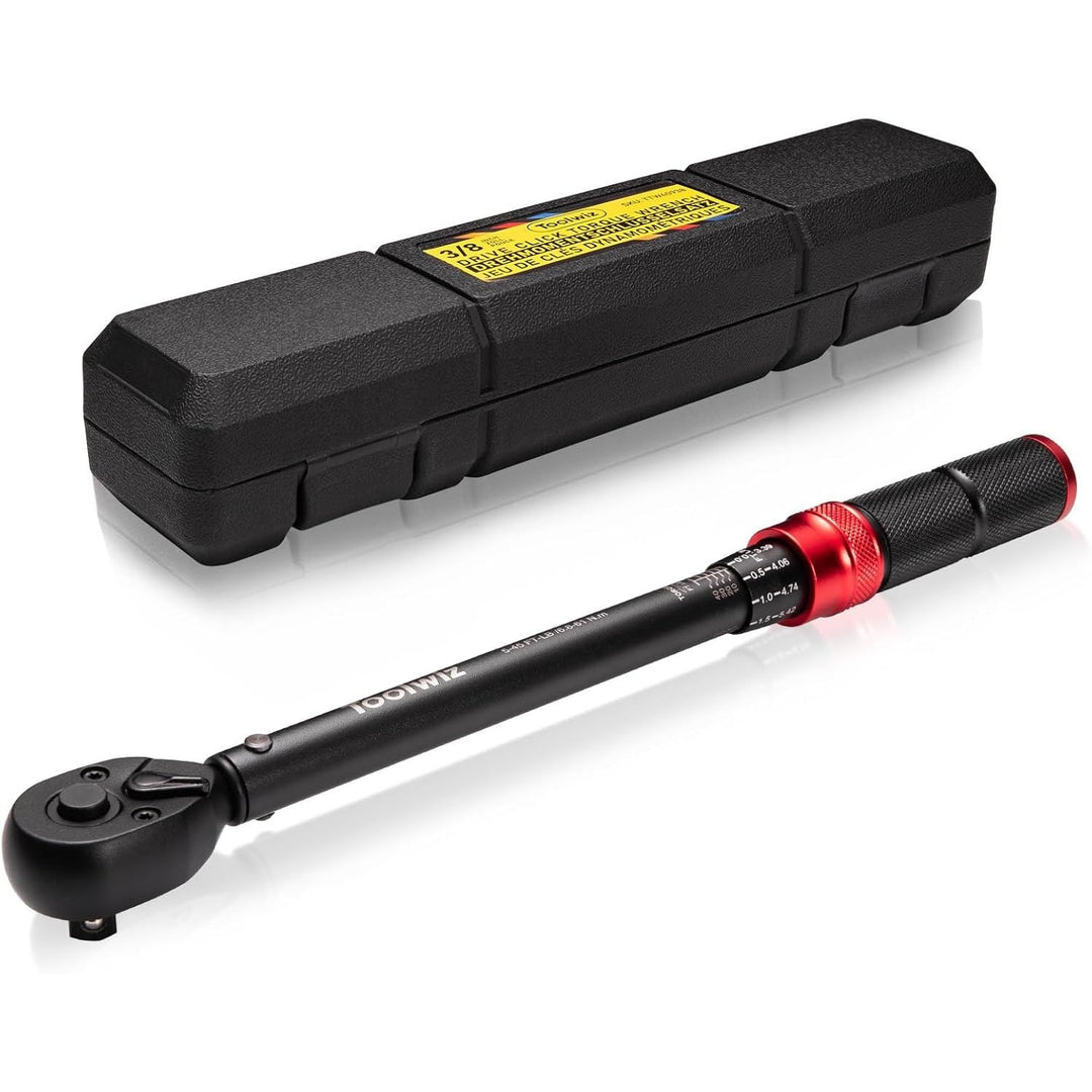 Toolwiz Torque 3/8 - Inch Drive Click Torque Wrench 5 - 45 Ft - Lb/6.8 - 61 Nm Dual Direction Adjustable 72 Tooth Click Torque Wrench for Bike, Motorcycle, Car Repair, Home Maintance - Just Closeouts Canada Inc.