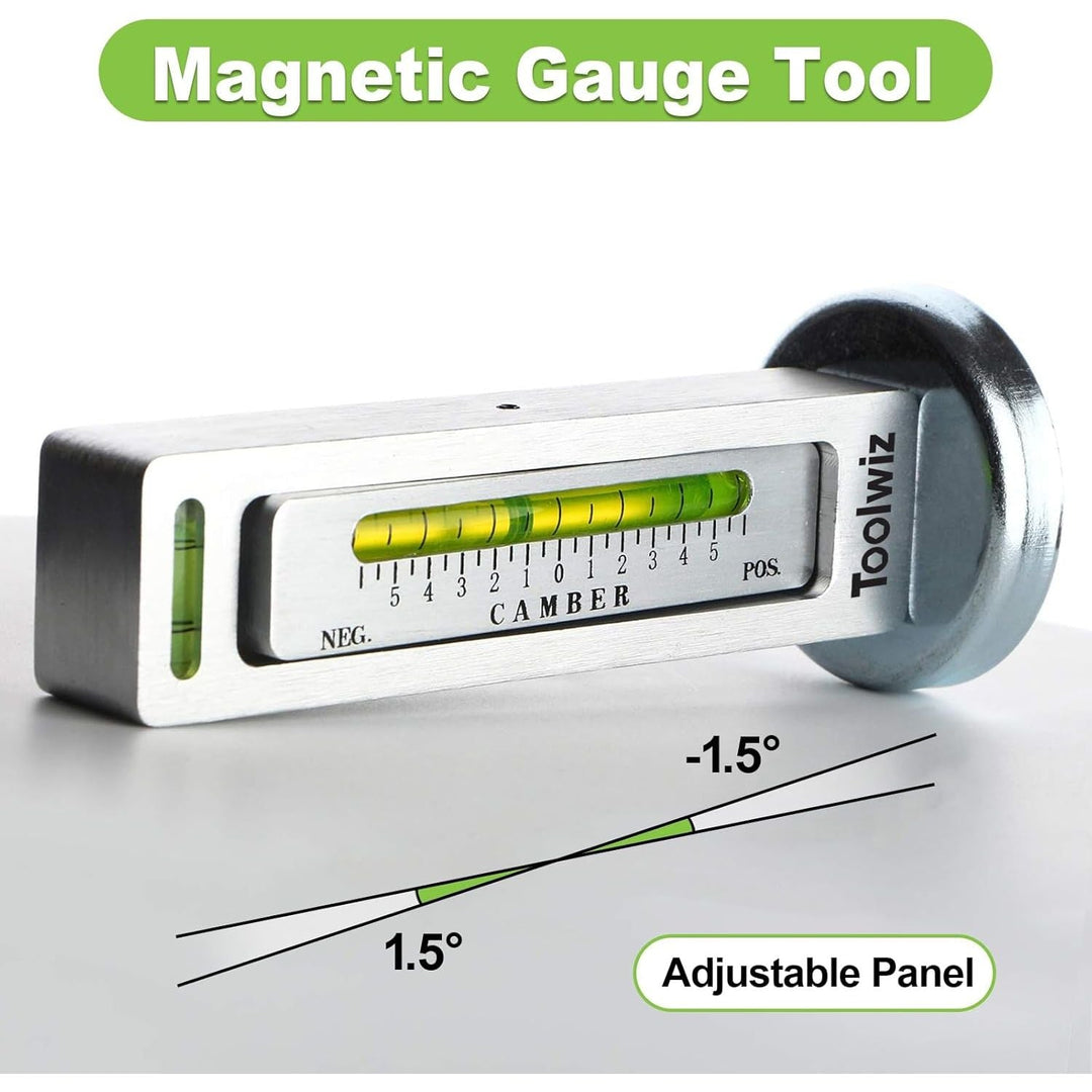Toolwiz Universal Adjustable Magnetic Gauge Tool Camber Castor Strut Wheel Alignment for Car Truck RV Tire Repair - Just Closeouts Canada Inc.