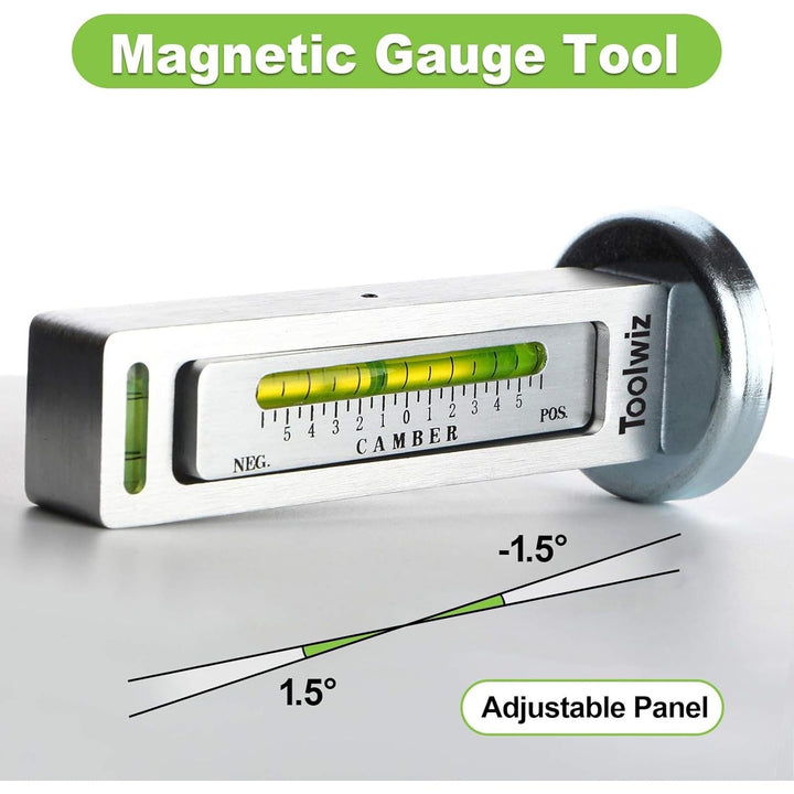 Toolwiz Universal Adjustable Magnetic Gauge Tool Camber Castor Strut Wheel Alignment for Car Truck RV Tire Repair - Just Closeouts Canada Inc.