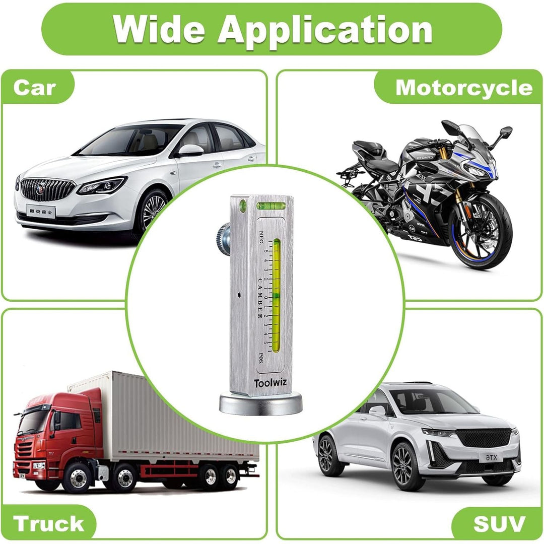 Toolwiz Universal Adjustable Magnetic Gauge Tool Camber Castor Strut Wheel Alignment for Car Truck RV Tire Repair - Just Closeouts Canada Inc.