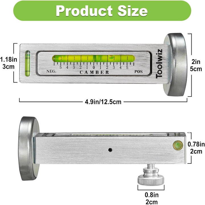 Toolwiz Universal Adjustable Magnetic Gauge Tool Camber Castor Strut Wheel Alignment for Car Truck RV Tire Repair - Just Closeouts Canada Inc.
