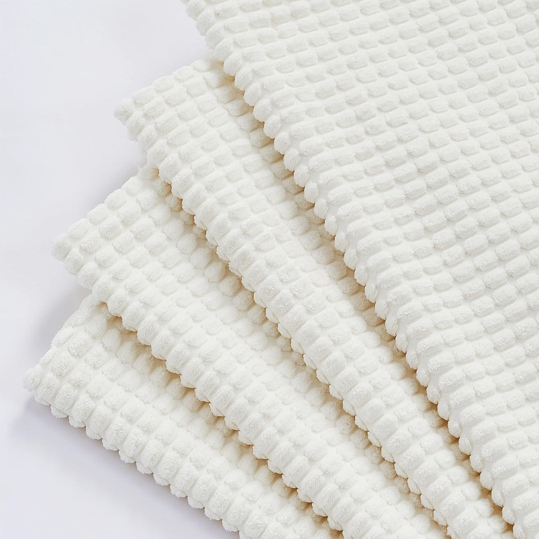 Topfinel 4 Packs Cream White Decorative Throw Pillow Covers 20x20 Inch for Living Room Couch Bed Sofa, Boho Western Farmhouse Home Decor, Soft Plush Corduroy Cute Square Beige Cushion Case 50x50 cm - Just Closeouts Canada Inc.